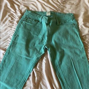 Teal skinny jeans